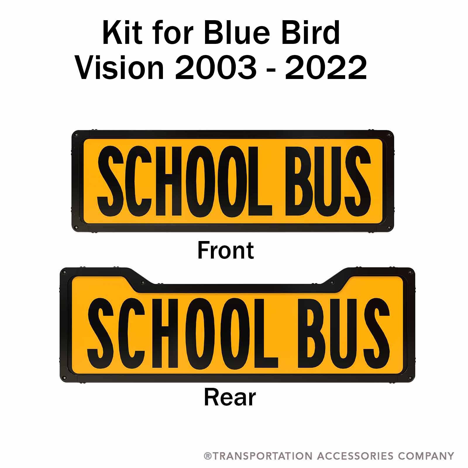 100788 First Light Illuminated School Bus Sign Kit for Blue Bird Vision 2003-2022