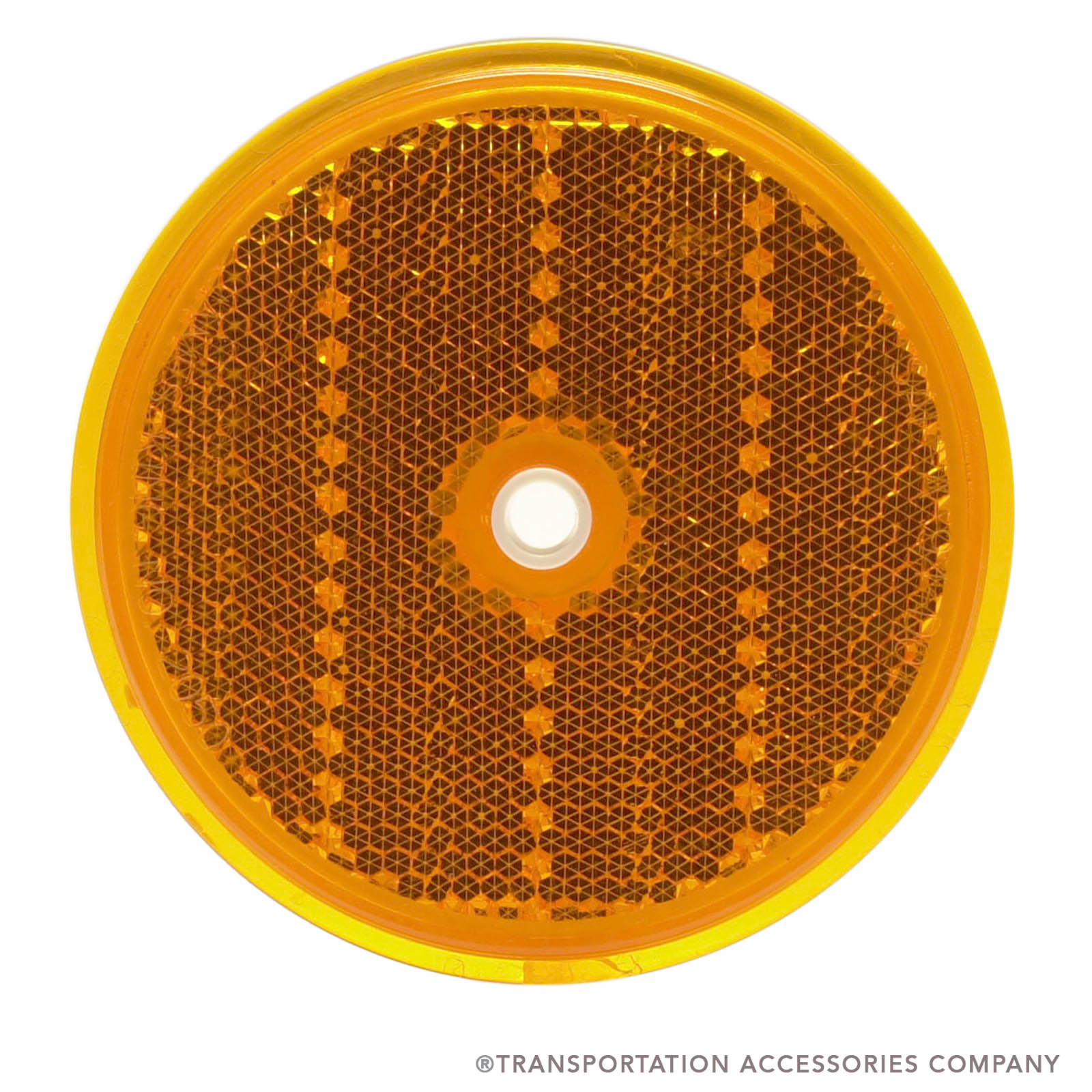 340A 3" Amber 1 Hole Plastic Reflector