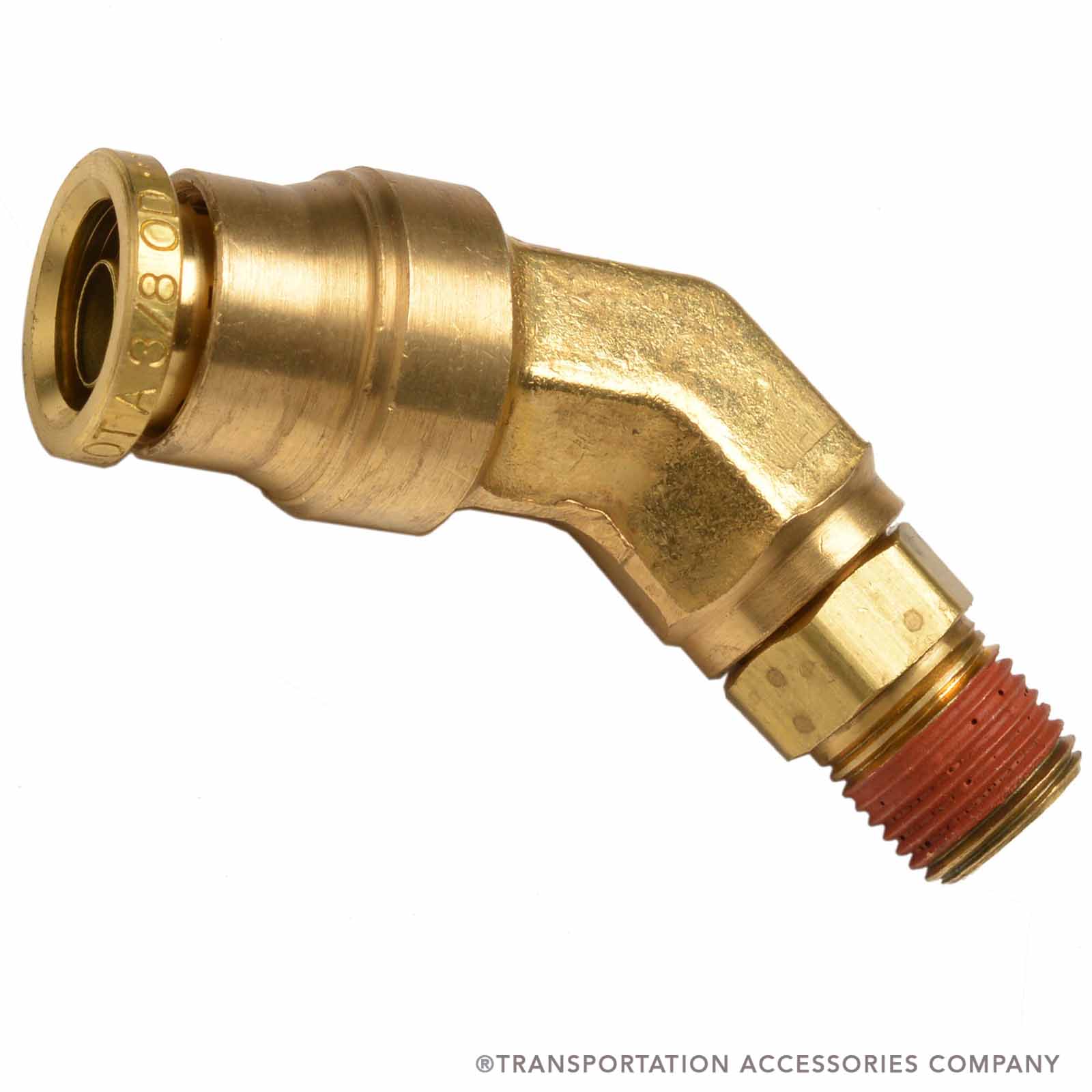 45SA-2N-6H 45° Air Brake Line Swivel Elbow 3/8" Hose to 1/8" Pipe