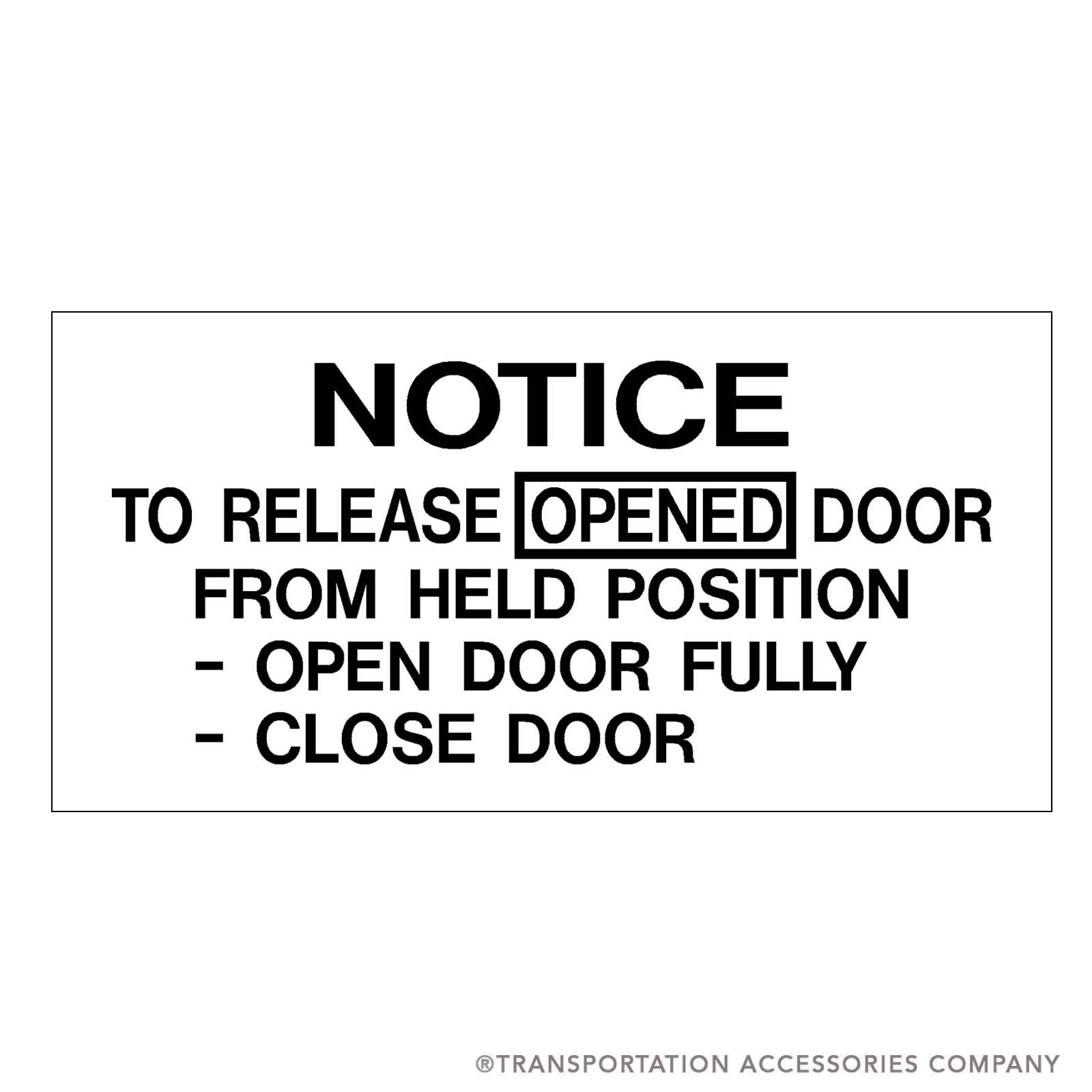 6400-4753 Decal for Thomas Emergency Door