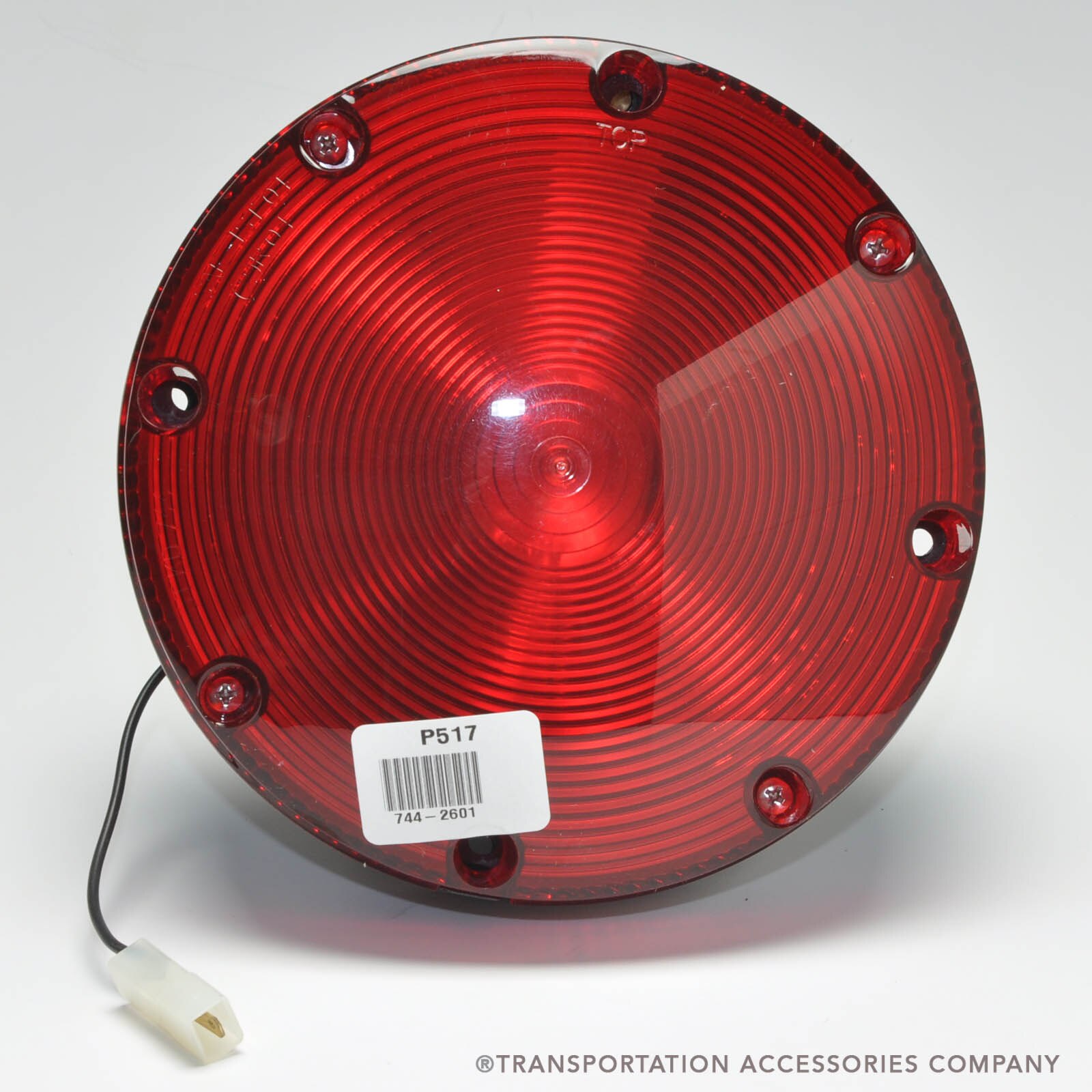 744-2601 KD 7" Red Tail Lamp Smooth Single Contact