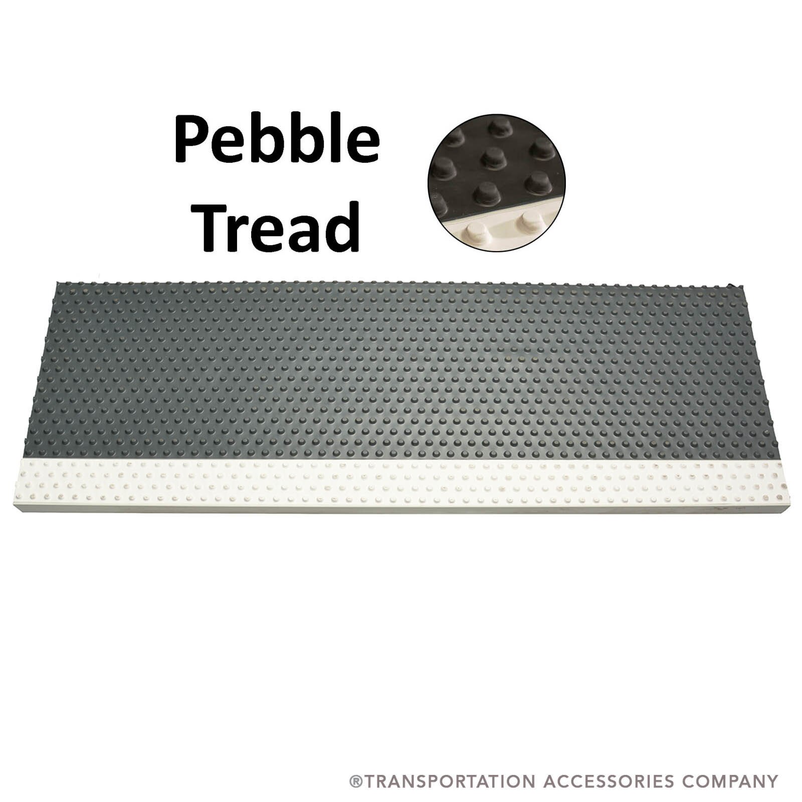 8505PB-GRY Universal 36" X 12" Dark Gray Step Tread w/Pebble Surface & Non-Metallic Back