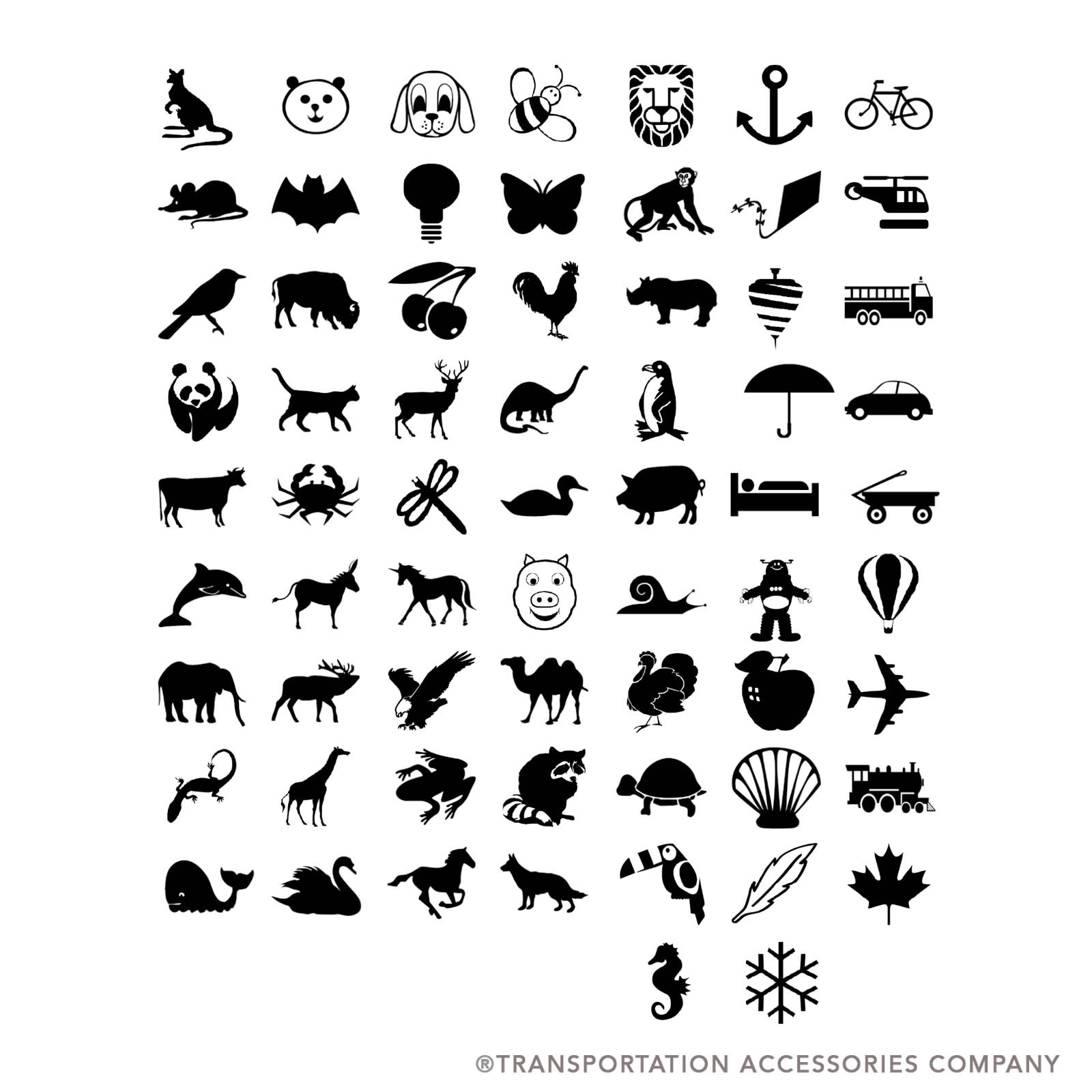 ANIMAL Bus ID Decals for Small Children. Must Specify Animal/Symbol and Color