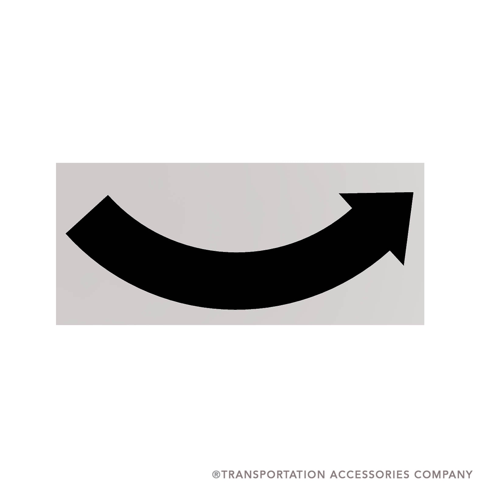 CCAR-B CCW Curved Black Arrow on Clear. 2 3/4" x 7"