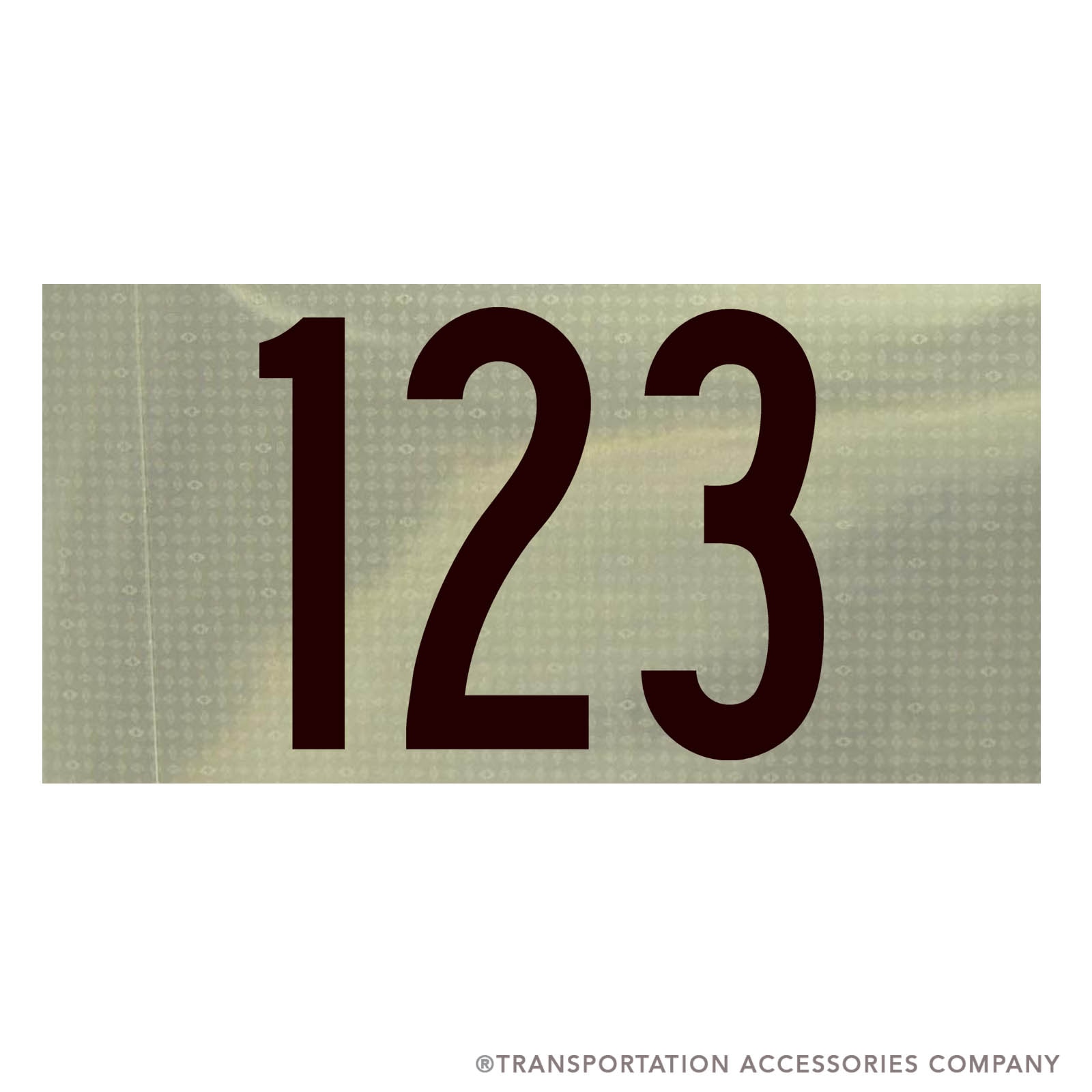 CD3-XRW 3 Digit License Numbers on White Reflective