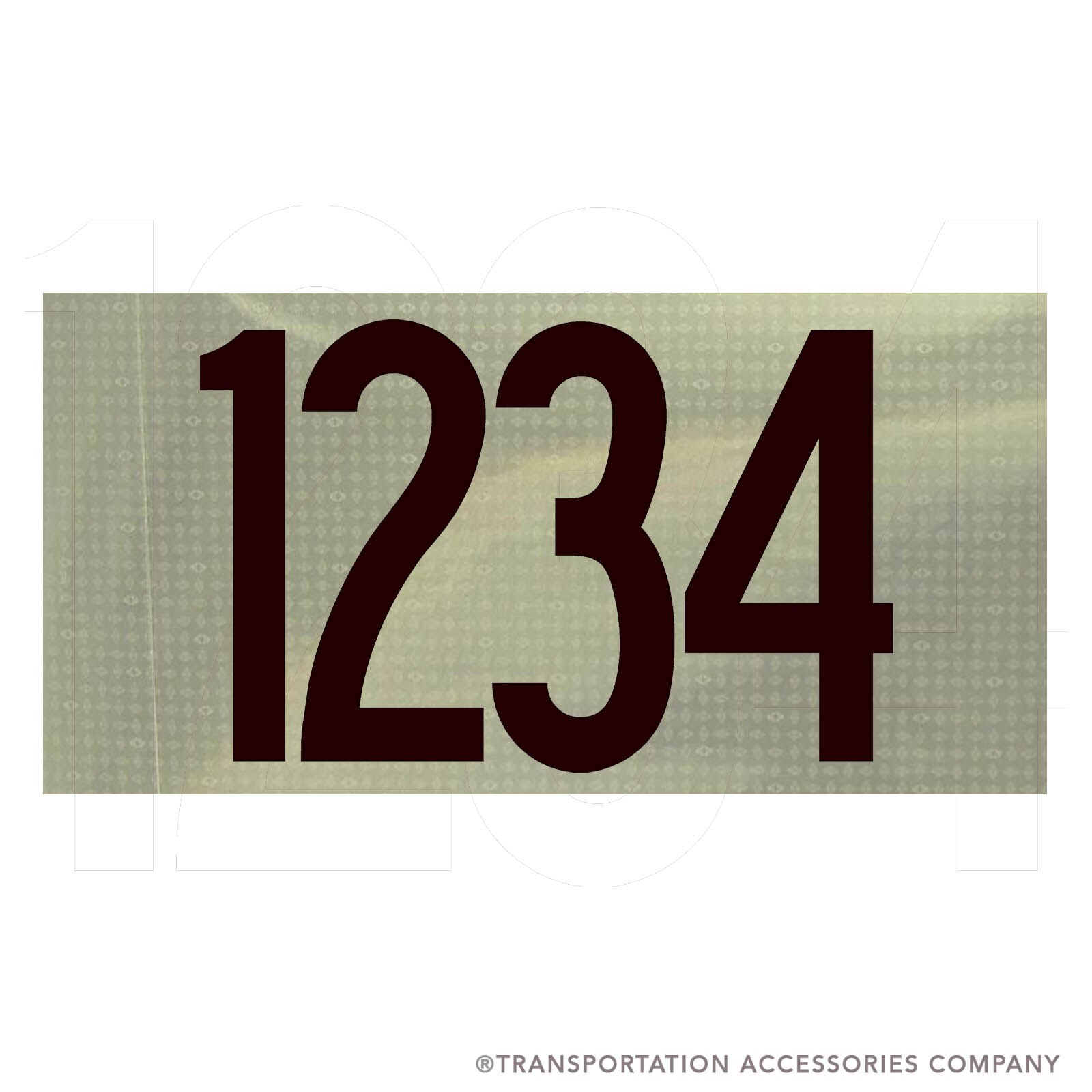 CD4-XRW 4 Digit License Numbers on White Reflective