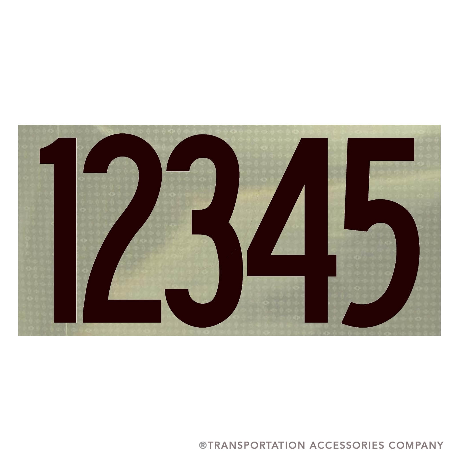 CD5-XRW Ohio 5 Digit License Numbers on White Reflective