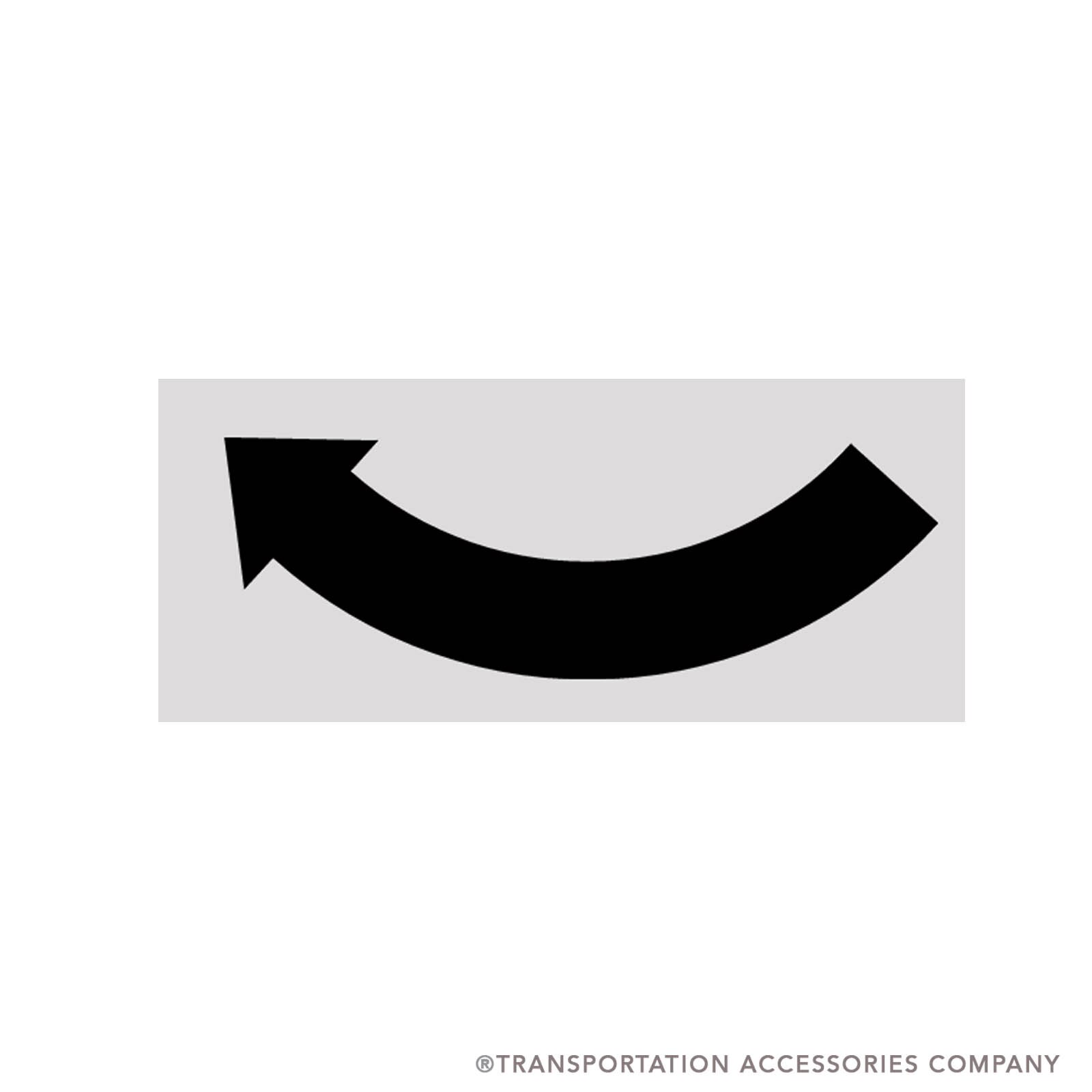 CWAR-B CW Curved Black Arrow on Clear