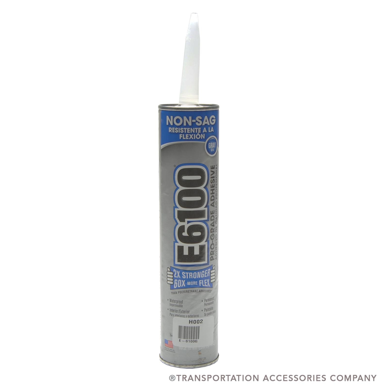 E-6100G Gray Rubberized Adhesive/Sealant Caulk Tube