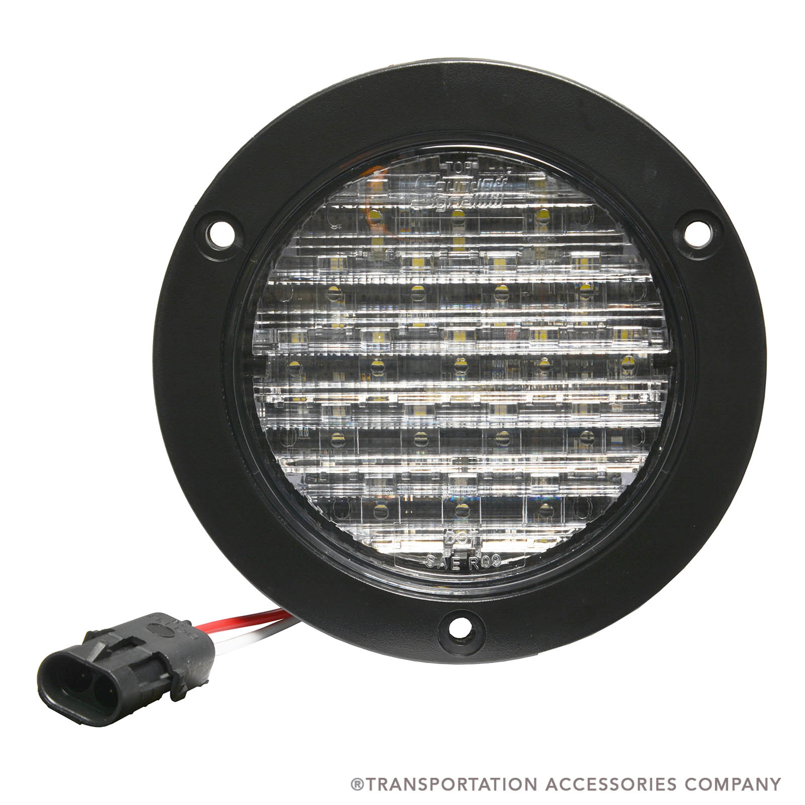 ECVR44B3W-BB Optiluxx 4" Clear LED Back Up Light W/Blue Bird Plug