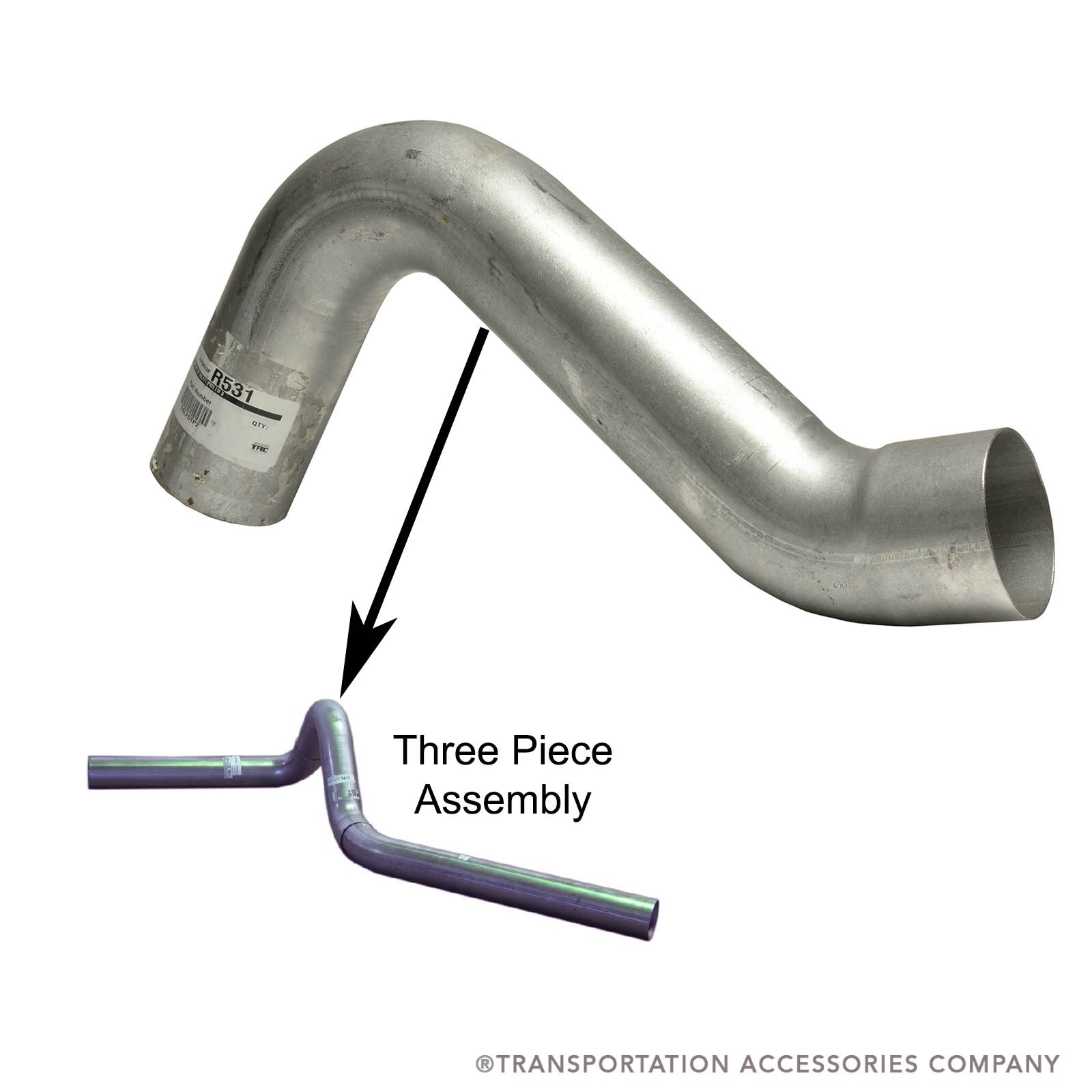 FRLFDTP2 Freightliner Side Exit Tail Pipe Piece 2 of 3