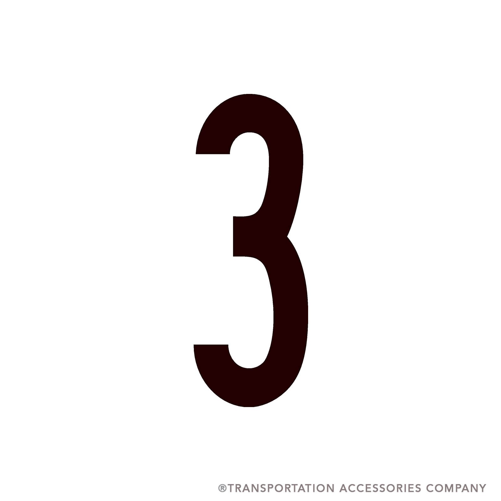 ID6-3 Ohio 6" Bus ID Number Decal Black # 3