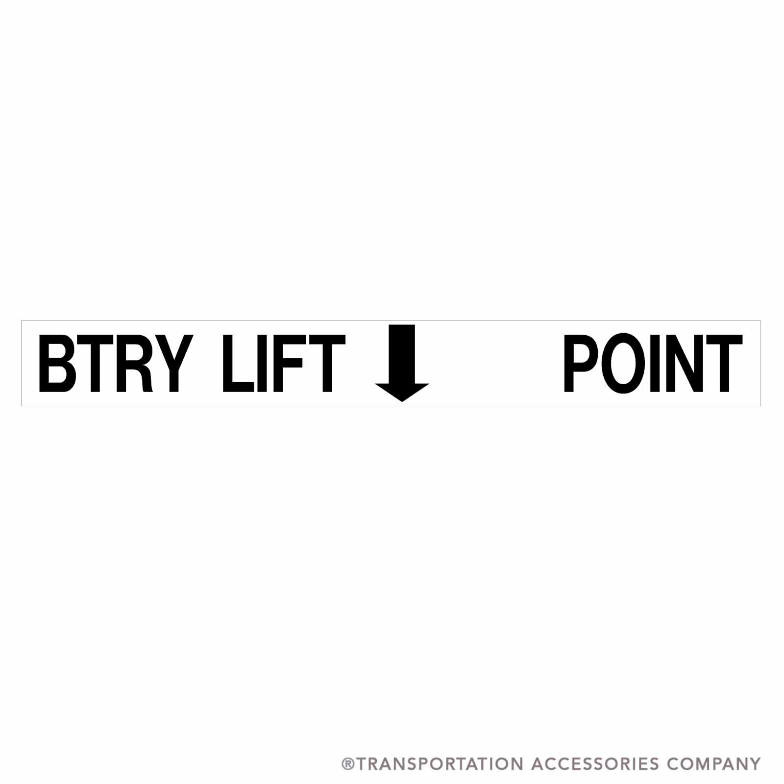 LAN-8217 Decal "BTRY LIFT POINT" for Hybrid Vehicle