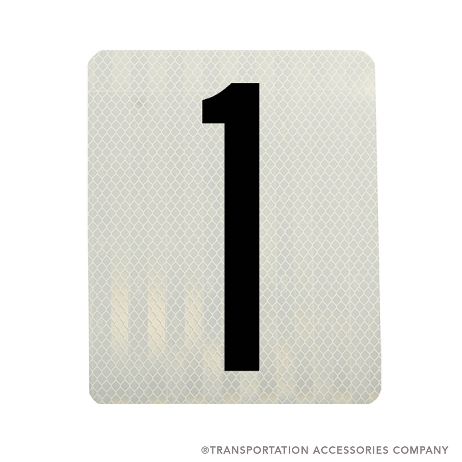 MID6-1DWR 7" x 6" Magnetic Decal -Single Digit on White Reflective