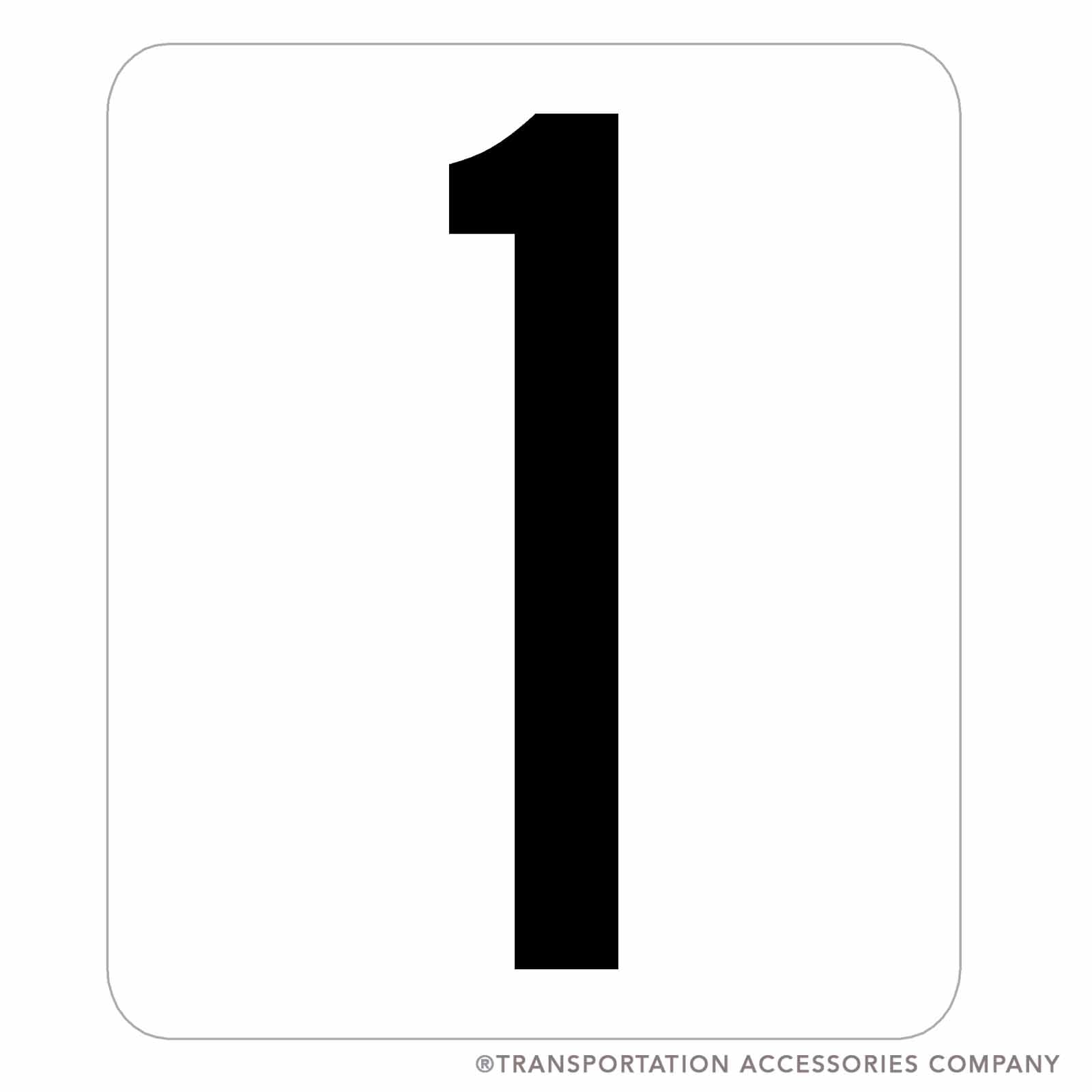 MID6-1DW 7" x 6" Magnetic Decal -Single Digit on White