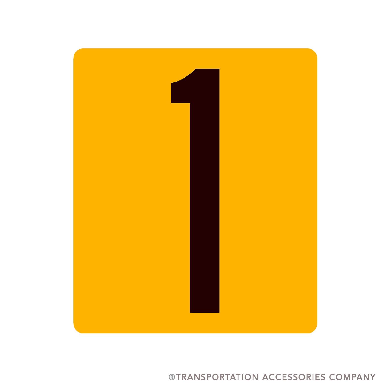 MID6-1DY 7" x 6" Magnetic Decal -Single Digit on Yellow