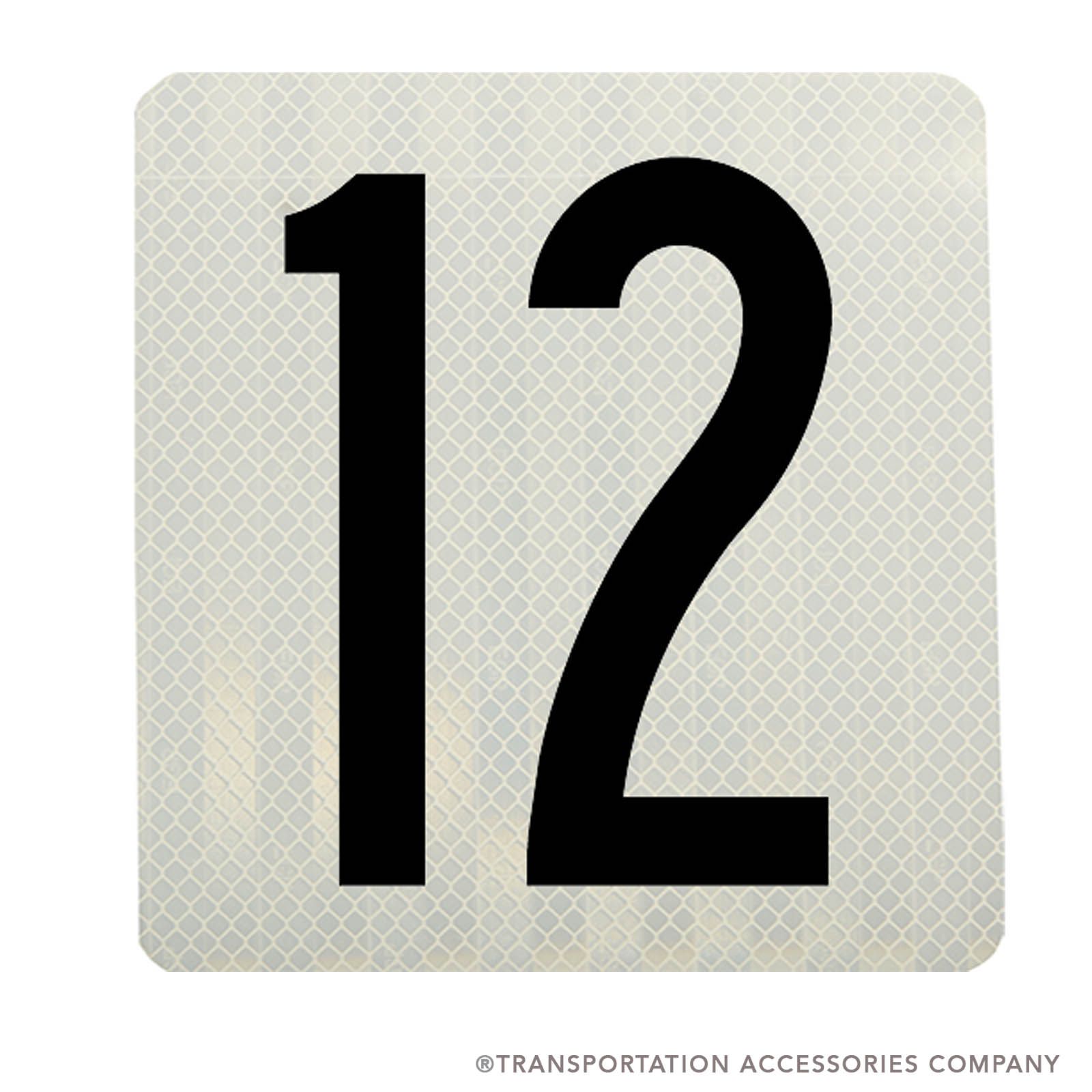 MID6-2DWR 7" x 7" Magnetic Decal -Double Digit on White Reflective