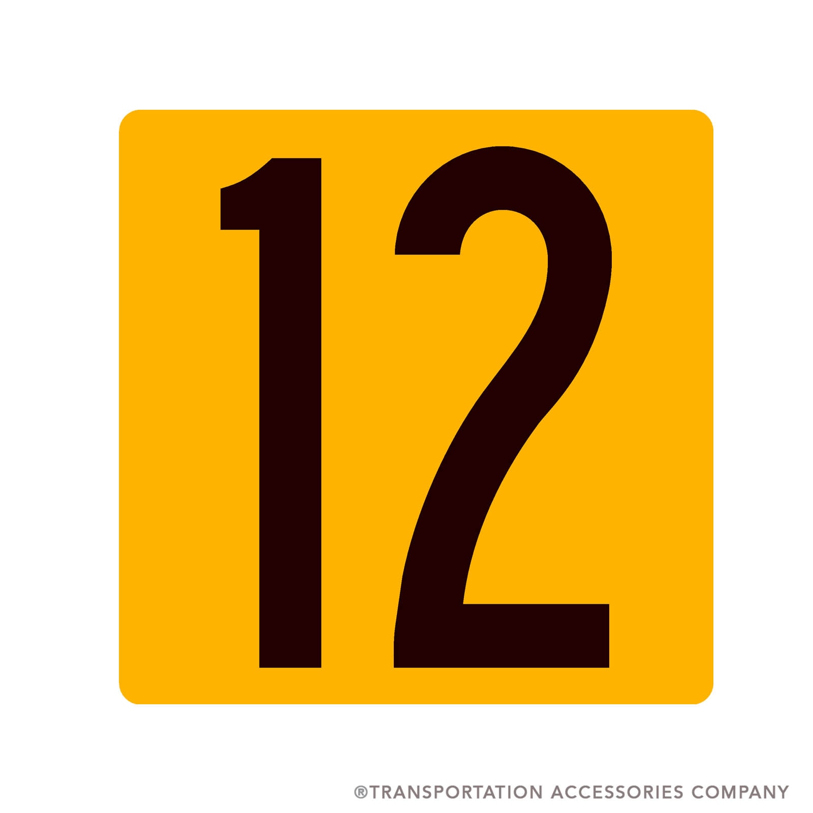 MID6-2DY 7" x 7" Magnetic Decal -Double Digit on Yellow