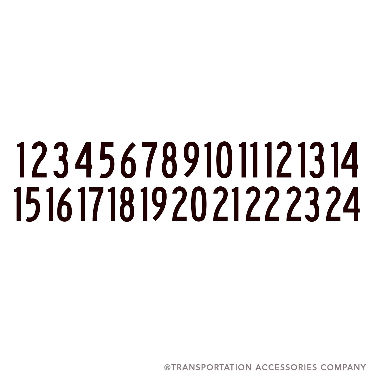 NS2-1-24 2" Tall Decal Number Set 1-24