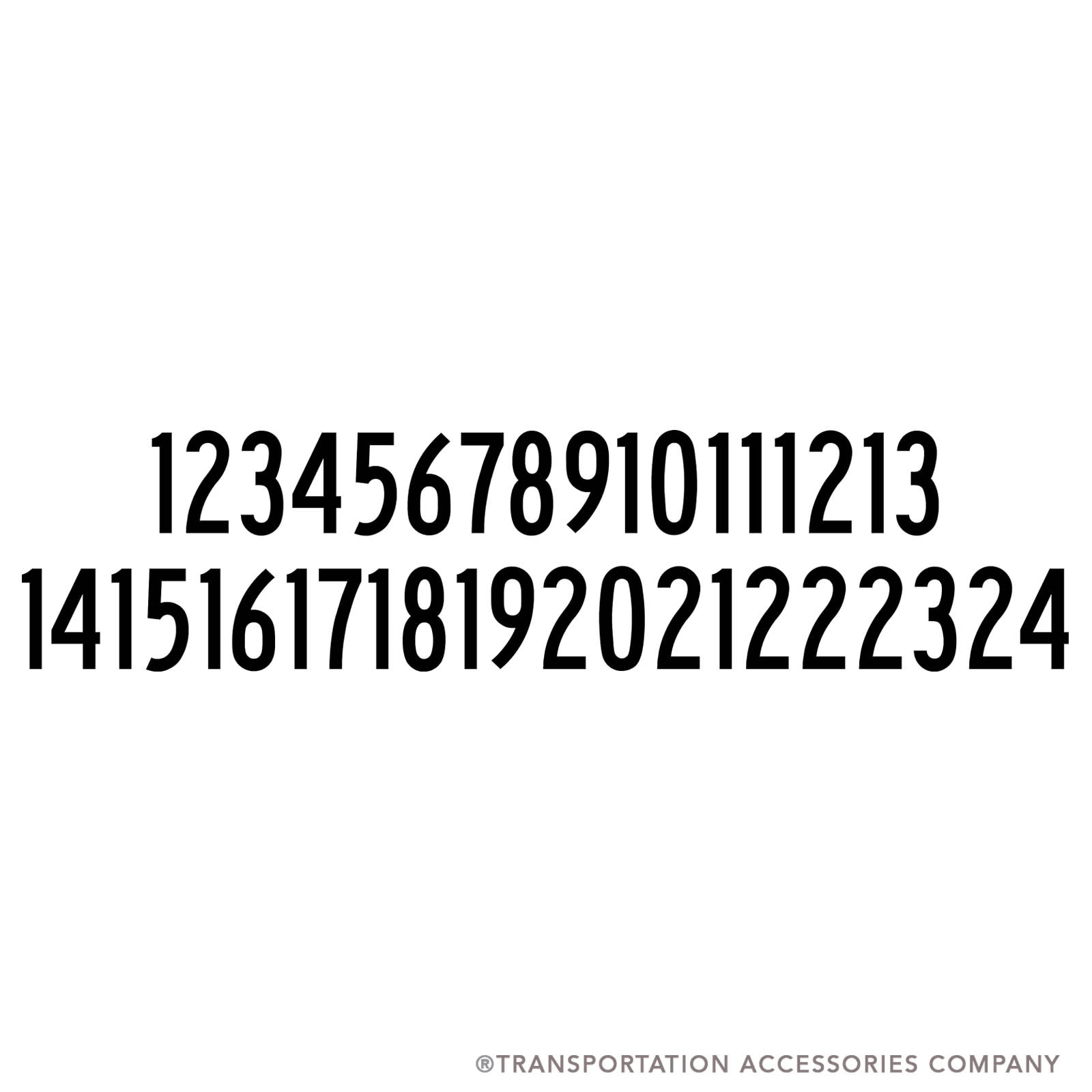 NS3-1-24 3" Tall Decal Number Set 1-24