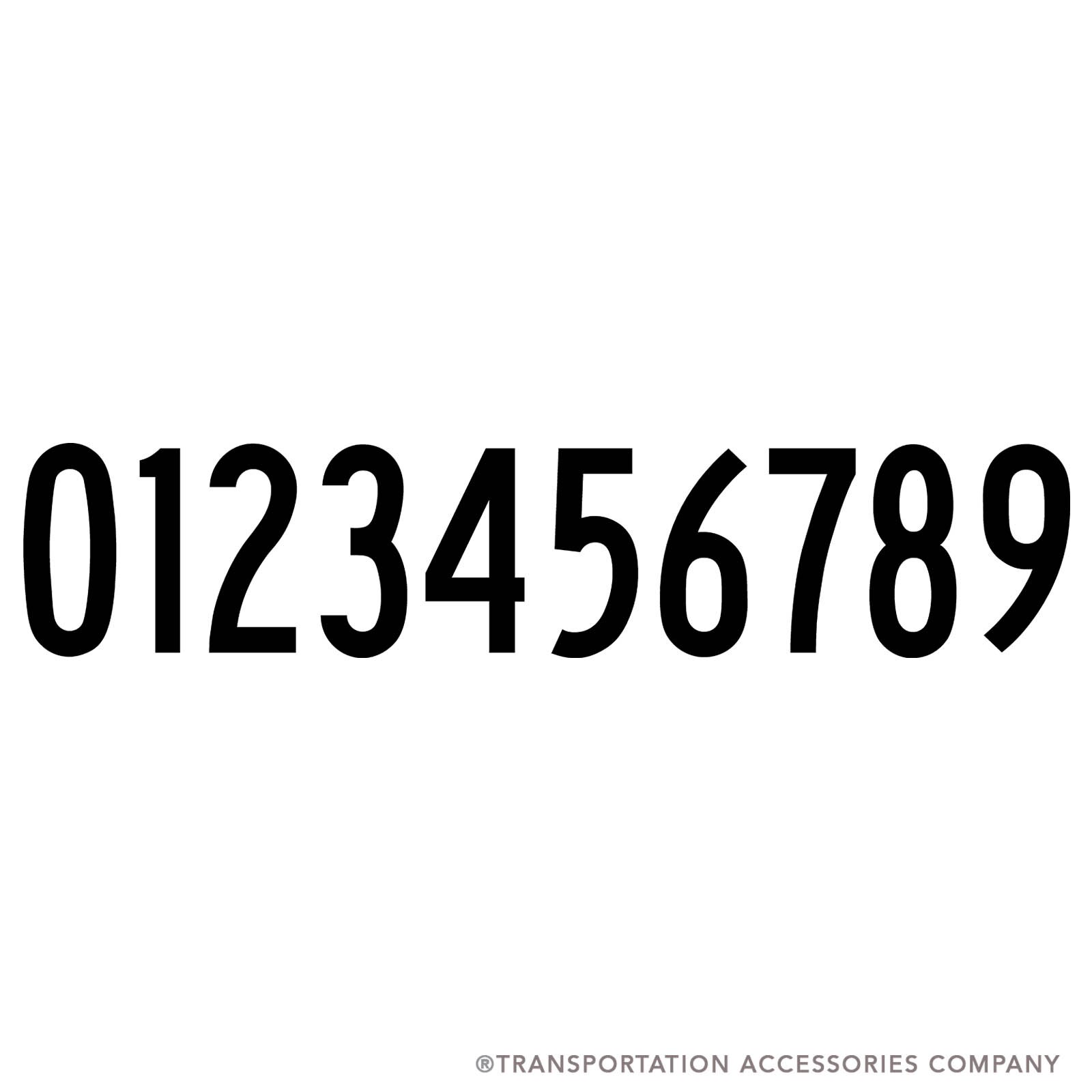 NS5-0-9 Decal Set 5" Numbers 0-9