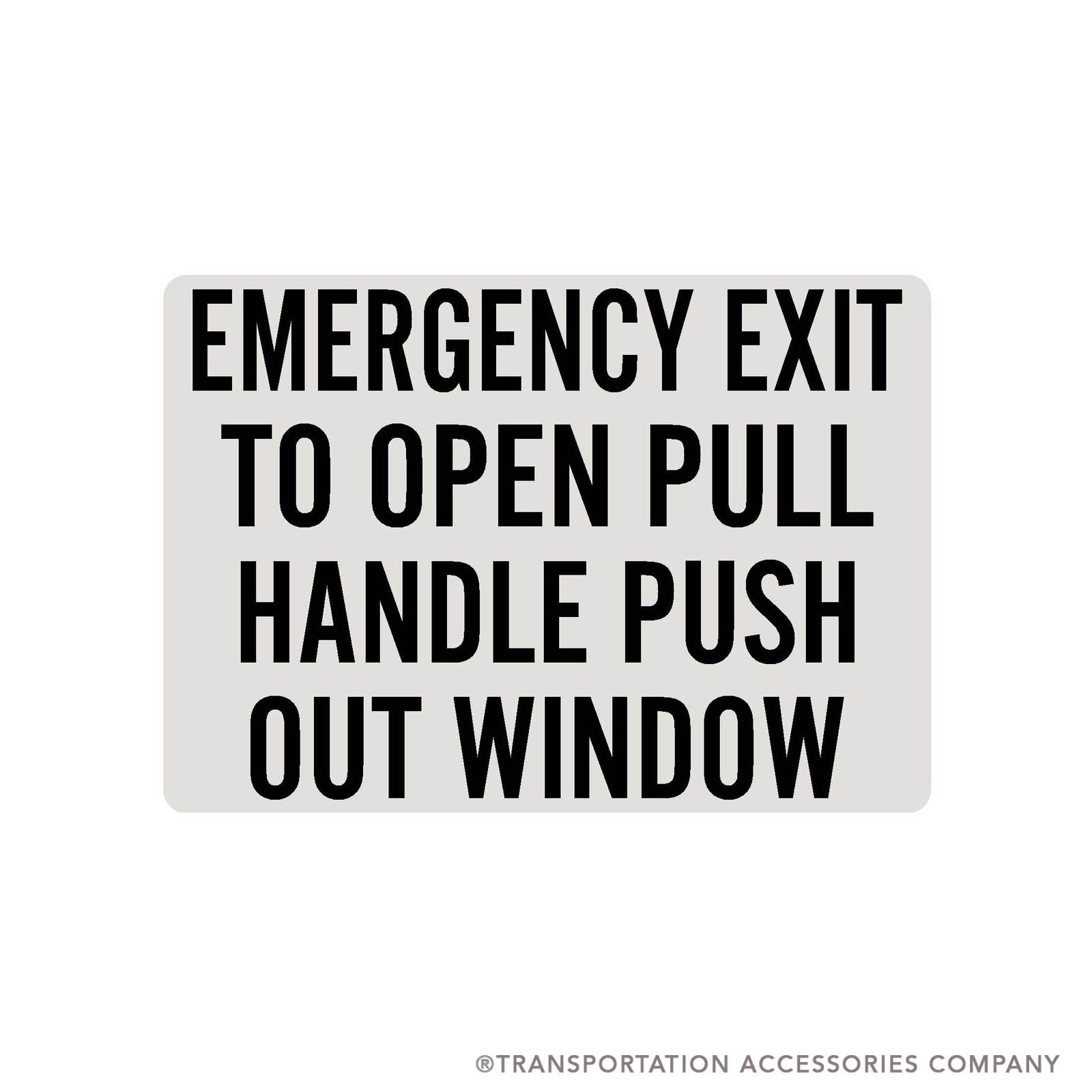 SB-115C Emergency Window Decal. Black on Clear