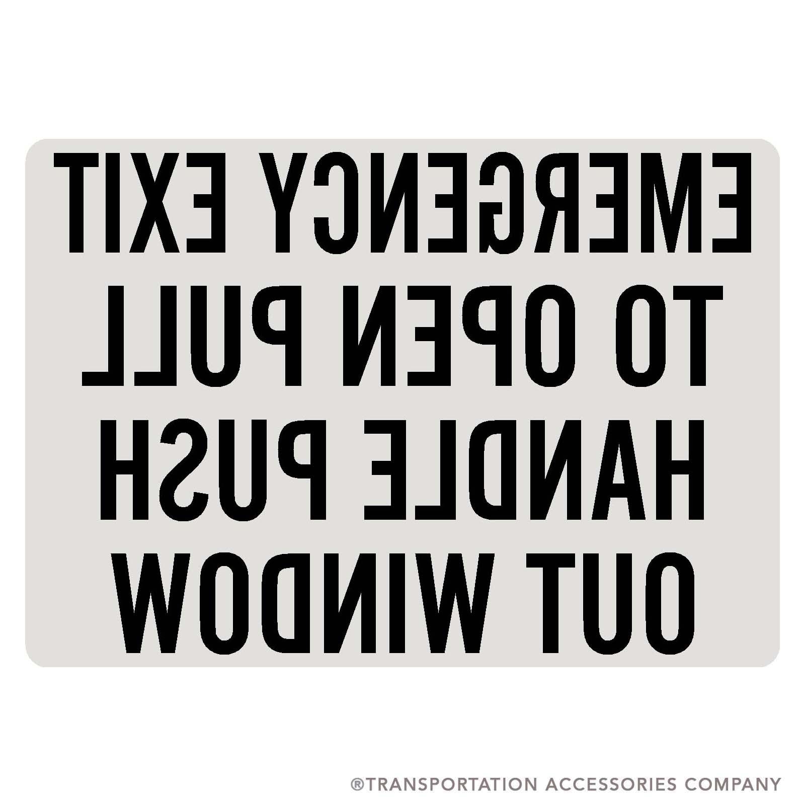 SB115 Emergency Exit Decal w/ Face Adhesive