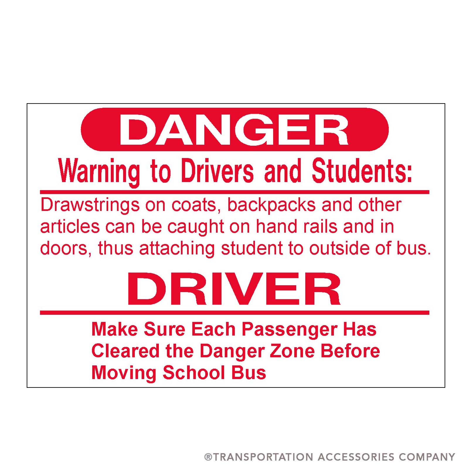 SB-220 Drawstring Danger Decal