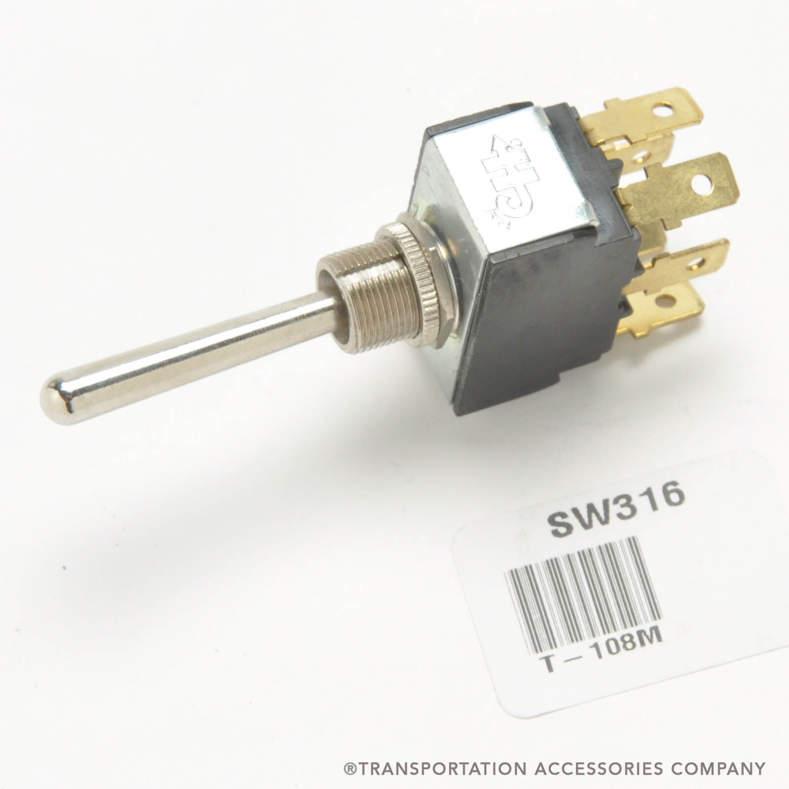 T-108M Toggle Switch Mom. On/Off/Mom. On 6 Terminals