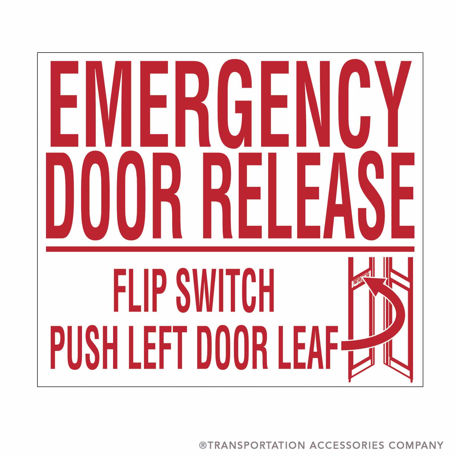 T168092 Decal Emergency Door Release for Thomas
