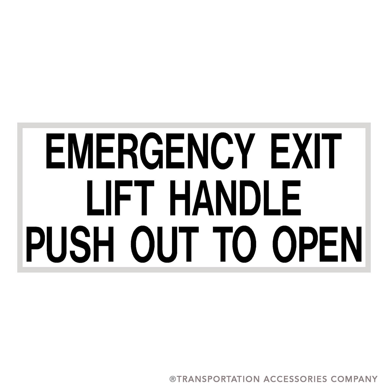 TS-106BW Emergency Window Decal Black on White