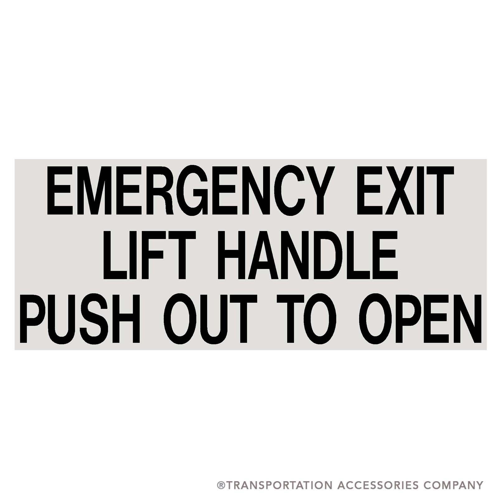 TS-106C Emergency Window Decal Black on Clear