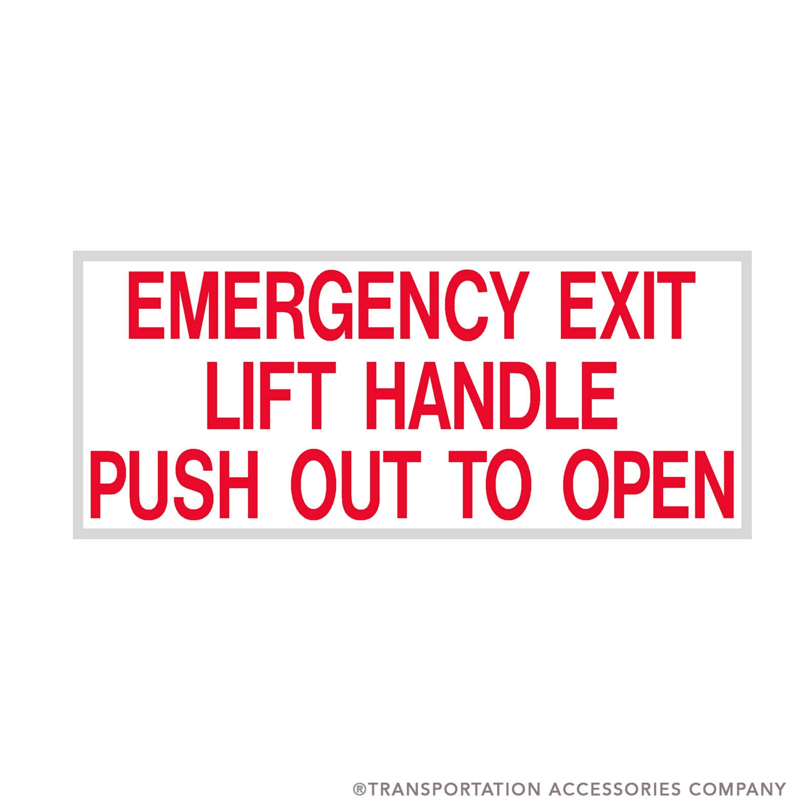TS-106RW Emergency Window Decal Red on White