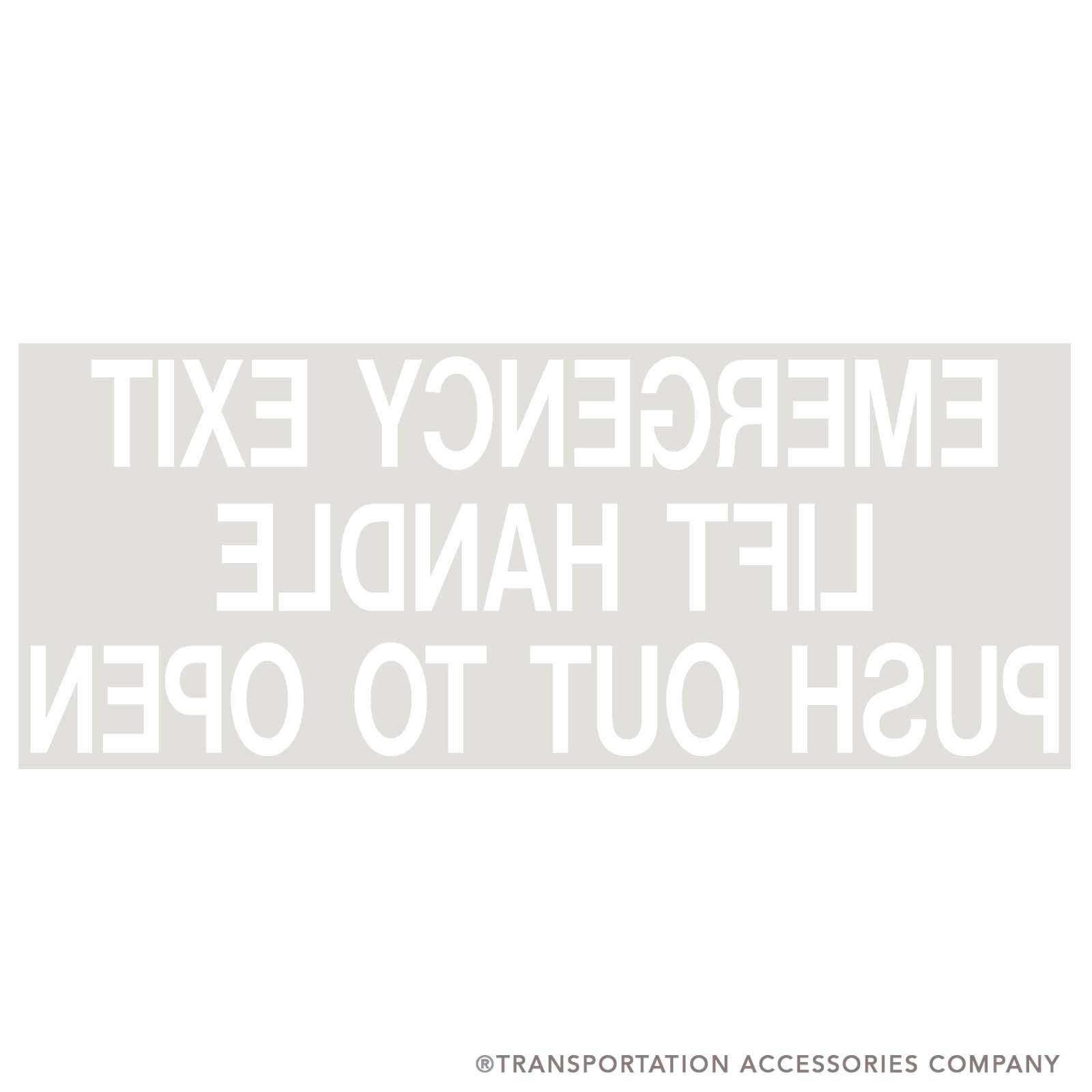 TS-106WFAC Emergency Window Decal White on Clear. Face Adhesive