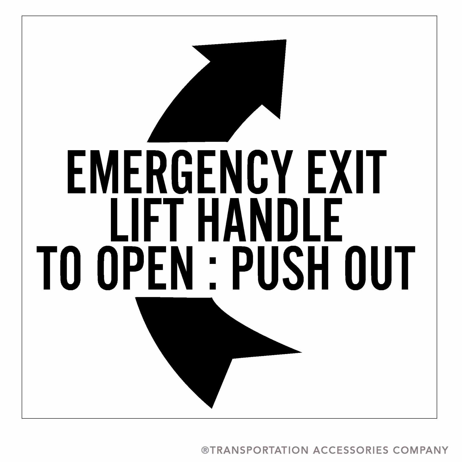 TS-128 Emergency Door Instruction Decal for Thomas