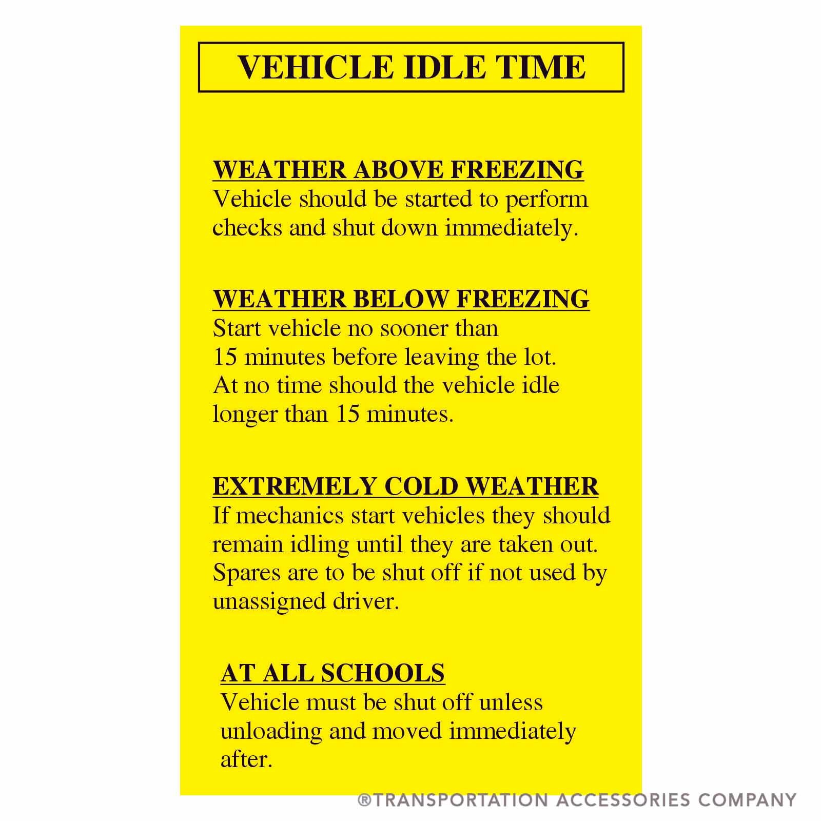 TS-155 Decal Vehicle Idle Time