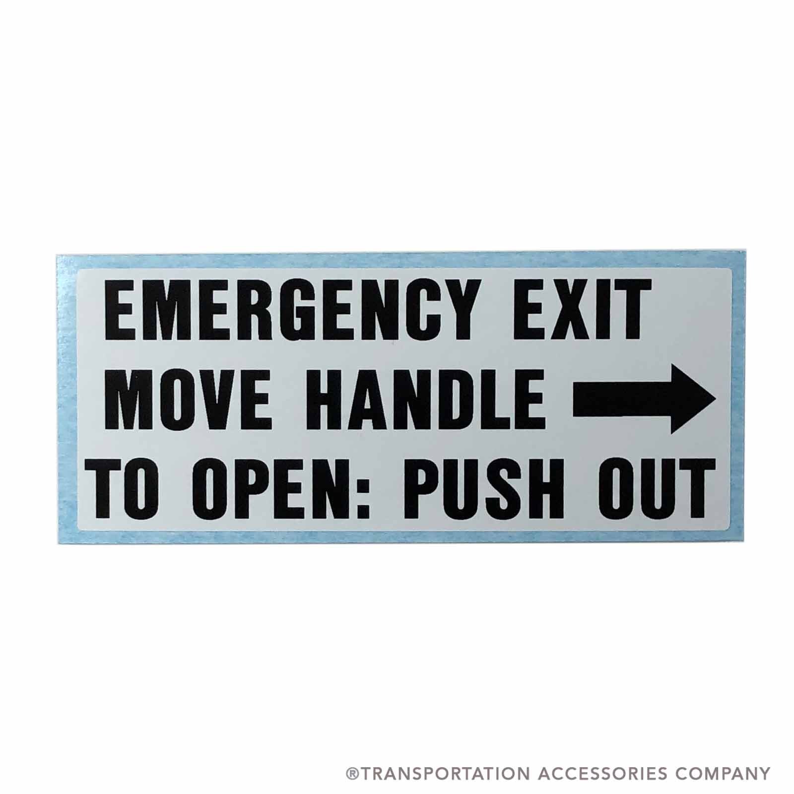 TS-156 EMERGENCY EXIT Instructions Decal