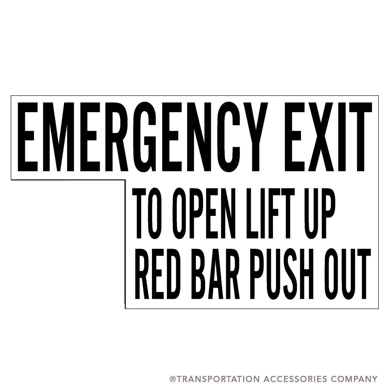 TS-231 Emergency Door Instruction Decal