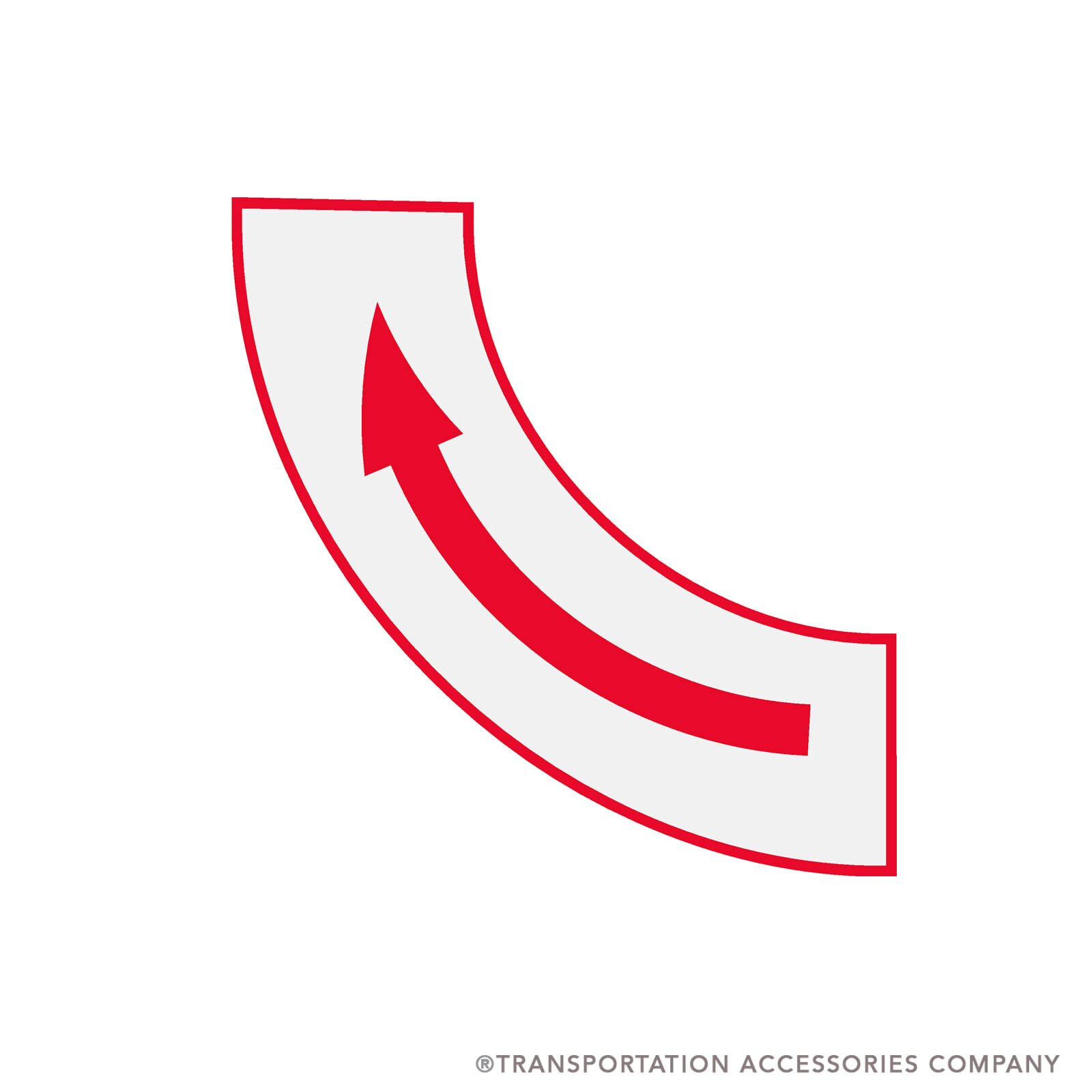 TS-235 Emergency Door Arrow Decal for IC. Clockwise. Red on White.
