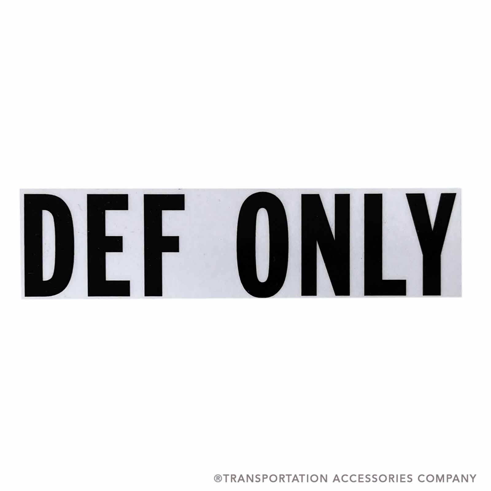 TS-31 "DEF ONLY" Decal 5" x 1-1/4"