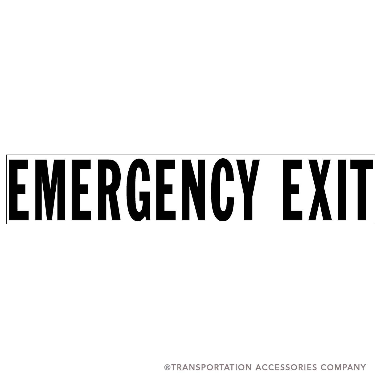 TS-62BW "EMERGENCY EXIT" Decal Black Letters on White