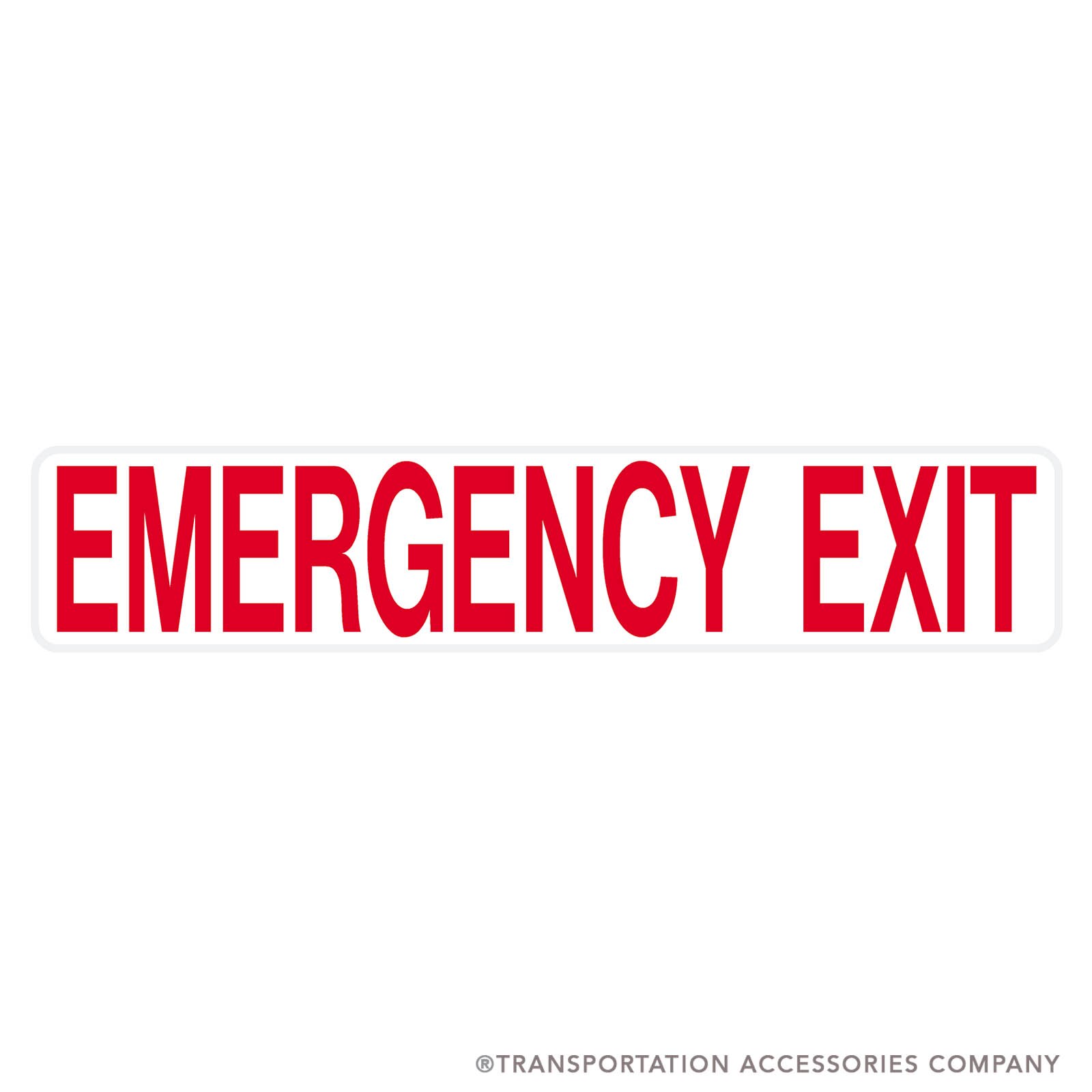 TS-62RW Decal "EMERGENCY EXIT" Red Letters on White
