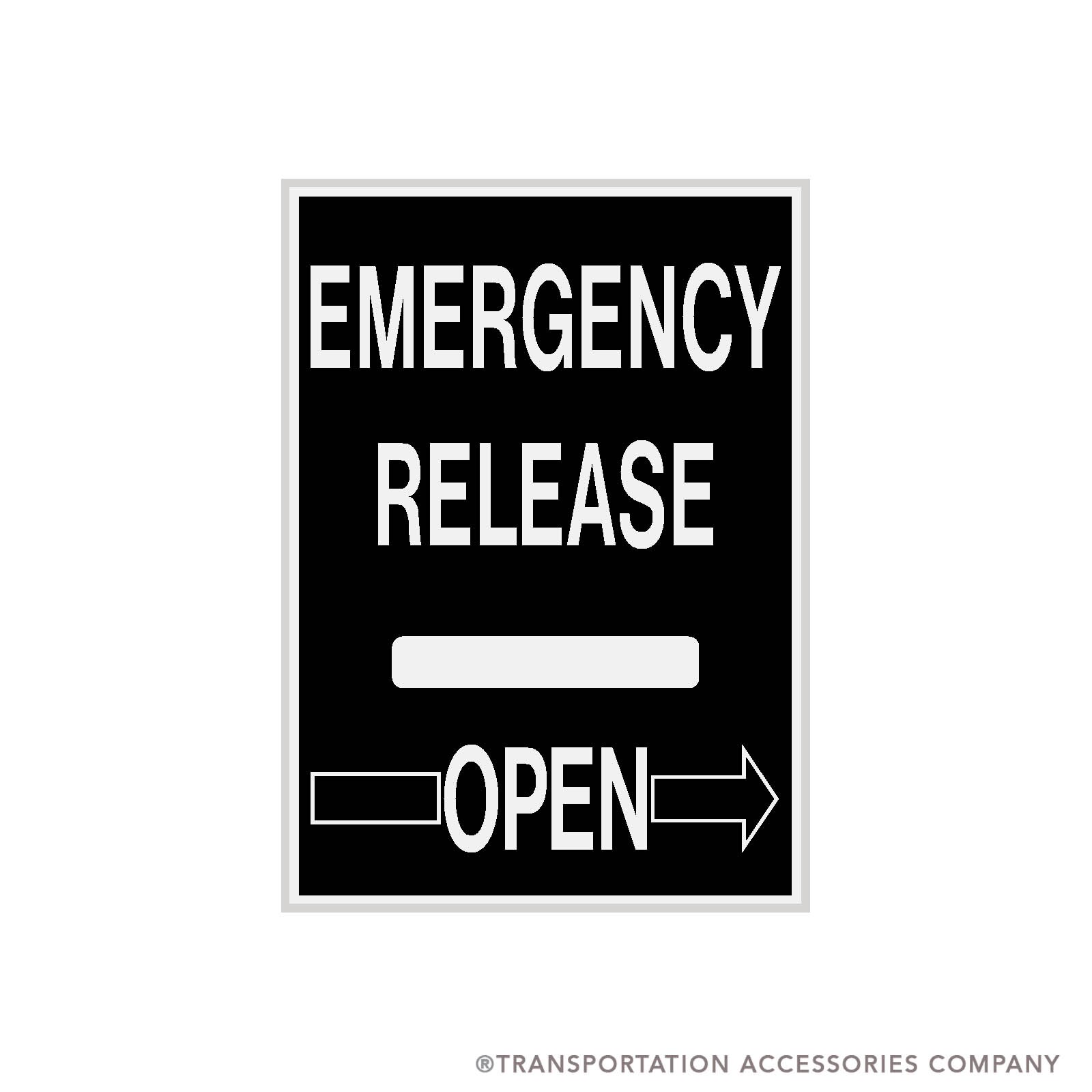 TS-67 Air Door Release Decal for Blue Bird- White on Black