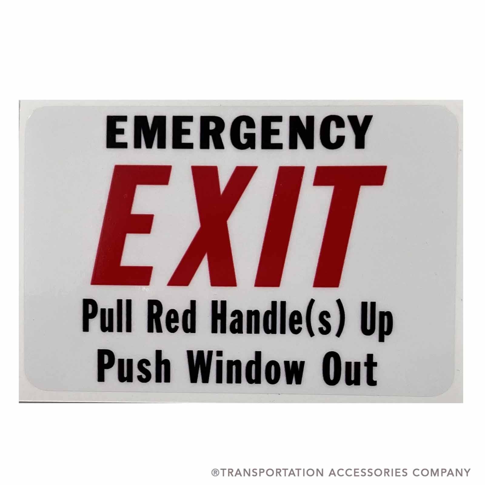 TS-7 Emergency Window Instruction Decal